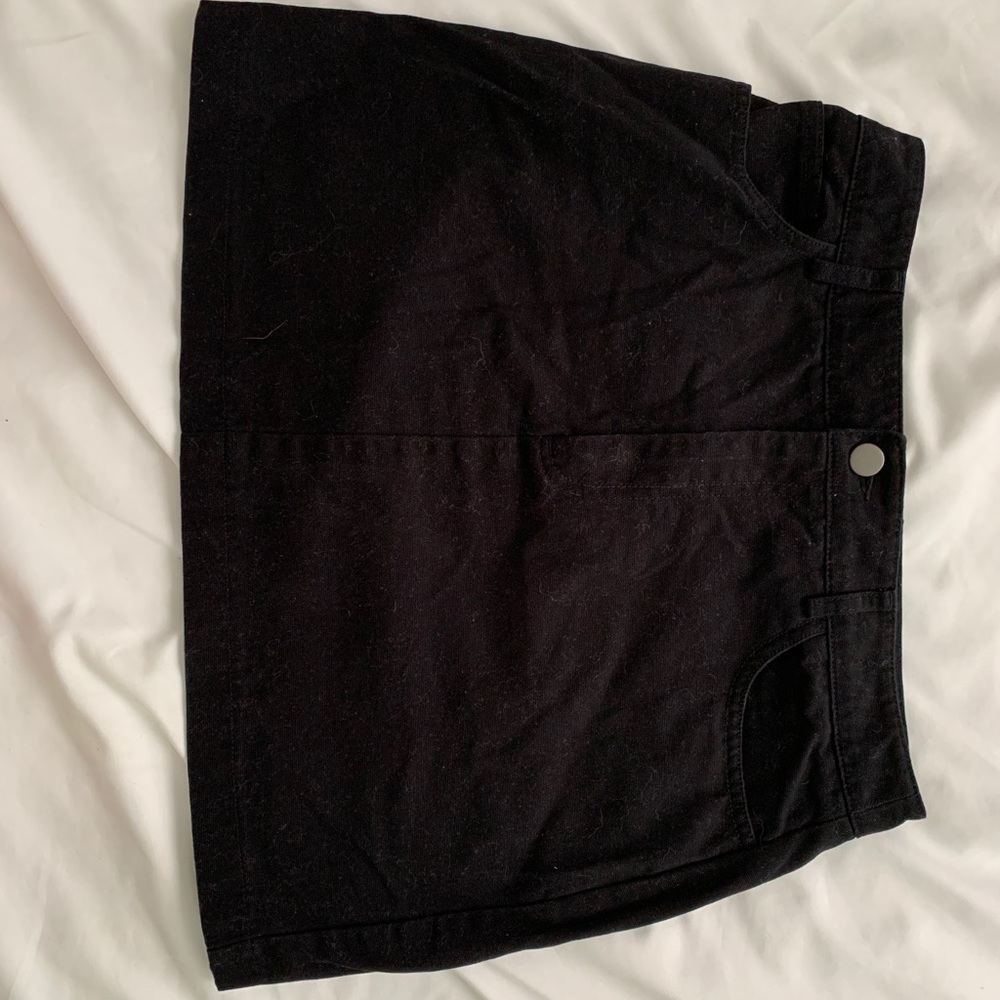 Black mini skirt